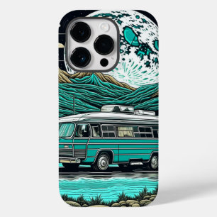 Vintager Aquamariner RV Camper im Gebirge Case-Mate iPhone 14 Pro Hülle