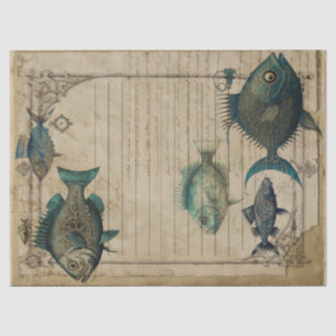 Vintager Aquamariner Steampenfang Seidenpapier