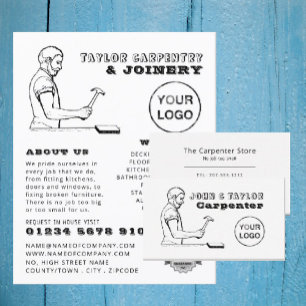 Vintager Arbeiter, Zimmermann, Zimmermann Visitenkarte