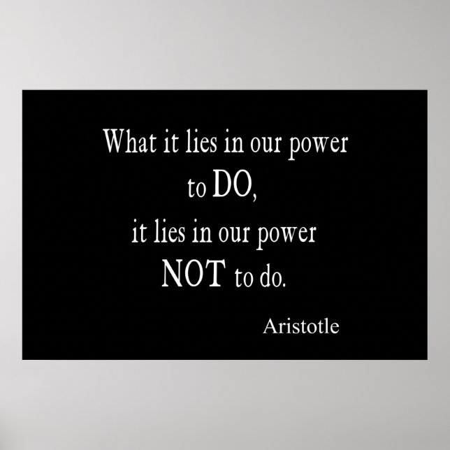 Vintager Aristoteles-Power Inspiration Zitat Poster (Vorne)