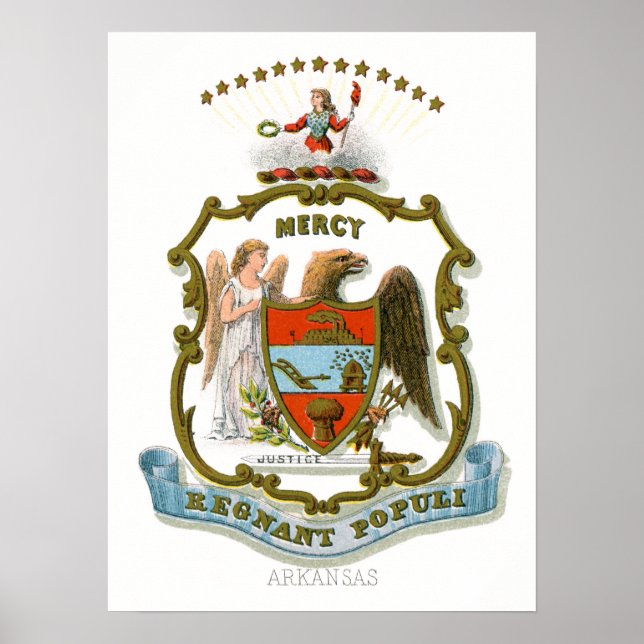 Vintager Arkansas-Staat-Wappen Poster (Vorne)