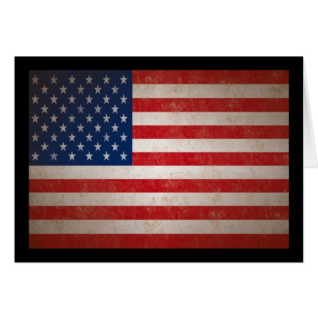 Vintager Art-amerikanische Flaggen-patriotischer (Vorderseite (Horizontal))