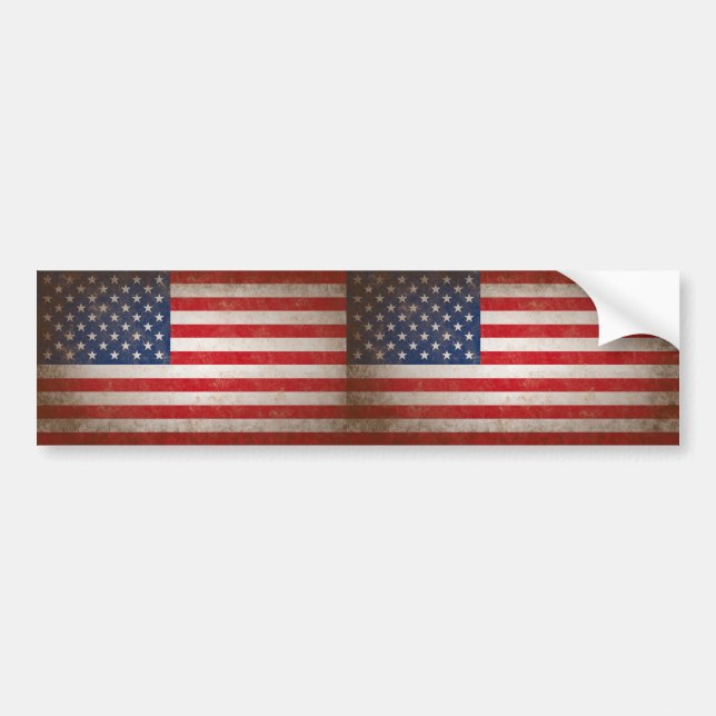 Vintager Art-amerikanische Flaggen-patriotischer Autoaufkleber (Vorne)