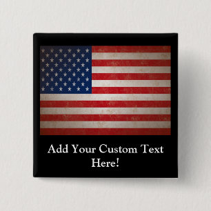 Vintager Art-amerikanische Flaggen-patriotischer Button
