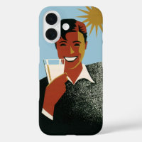 Vintager Art Deco Man, kalte Getränke im Sommer