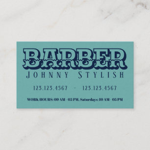Vintager Artfriseur des mutigen blauen Duotones Visitenkarte