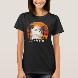 Vintager Aruba Palm Tree Summer Beach T-Shirt