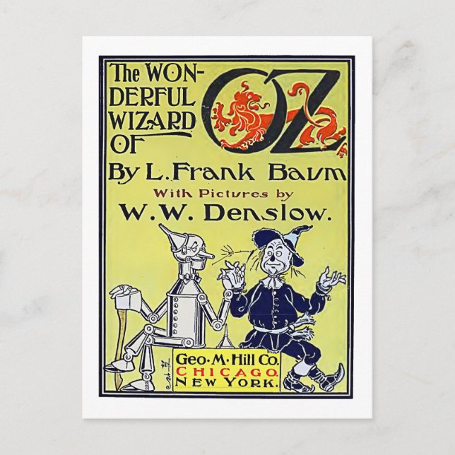 Vintager Assistent für Oz Buchabdeckung Postkarte (Vorderseite)