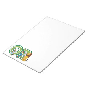 Vintager Assistent für Oz-Zeichen und Textbuchstab Notizblock