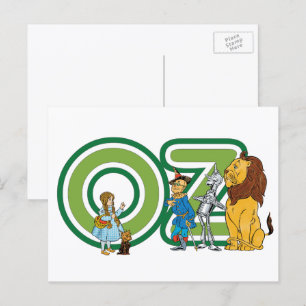 Vintager Assistent für Oz-Zeichen und Textbuchstab Postkarte
