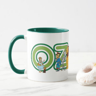 Vintager Assistent für Oz-Zeichen und Textbuchstab Tasse