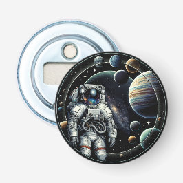 Vintager Astronaut und Planeten Flaschenöffner