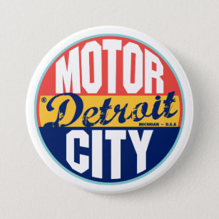 Vintager Aufkleber Detroits Button