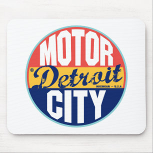 Vintager Aufkleber Detroits Mousepad
