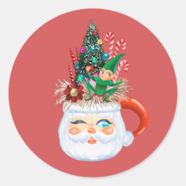 Vintager Aufkleber für die Santa Tasse