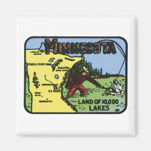 Vintager Aufkleber Minnesota Mangans Magnet
