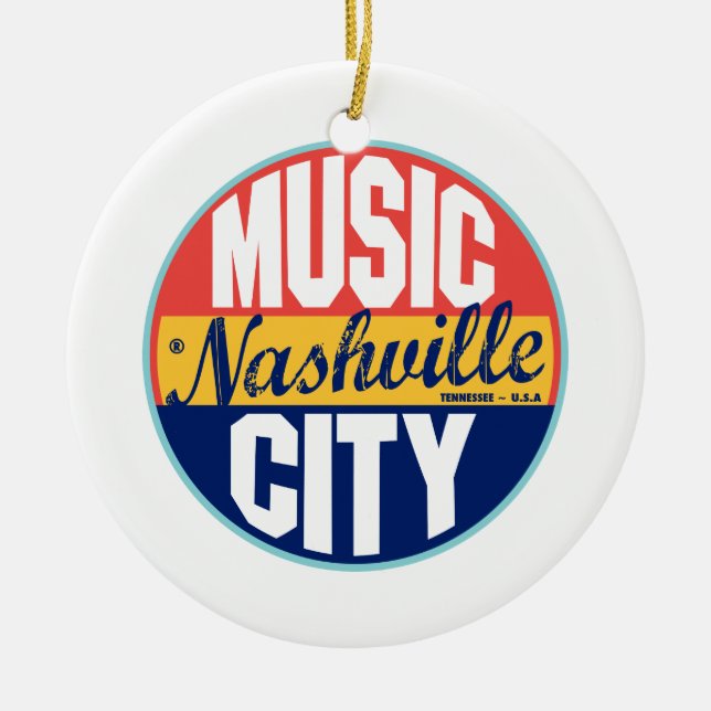 Vintager Aufkleber Nashvilles Keramikornament (Vorne)