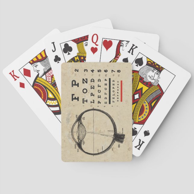 Vintager Augenarzt Spielkarten (Rückseite)