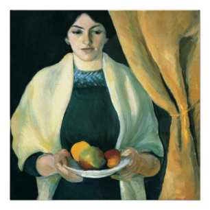 Vintager August Macke Portrait mit Äpfeln Poster