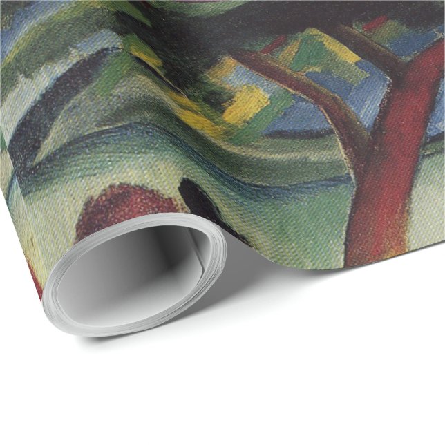 Vintager August Macke Wanderer am See Geschenkpapier (Rolleneckpunkt)