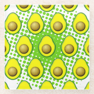 Vintager Avocado Zeichnend Glasuntersetzer