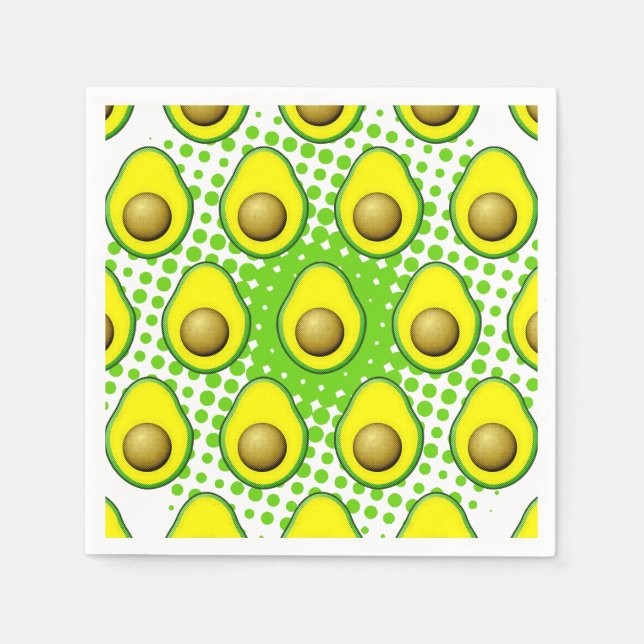 Vintager Avocado Zeichnend Serviette (Vorderseite)