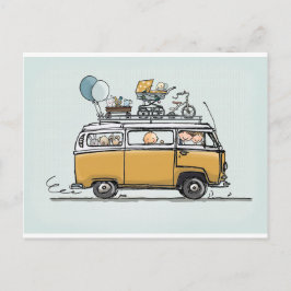 Vintager Babybus Postkarte