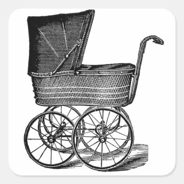Vintager Babytragen Quadratischer Aufkleber (Vorderseite)