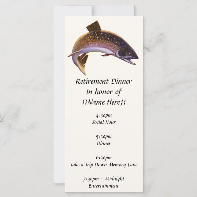 Vintager Bachforellenfisch, Sportfischer (Vorderseite)