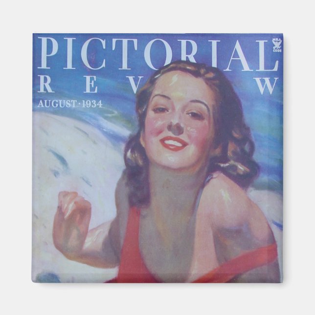 Vintager Badeanzug 1934 Magnet (Vorne)