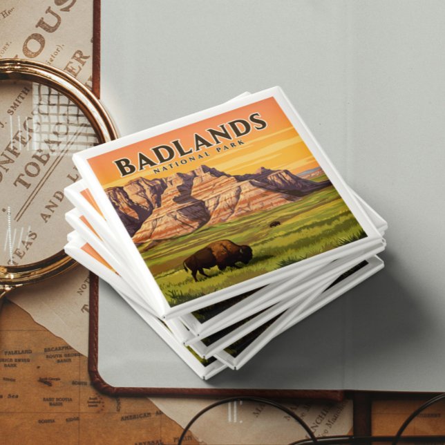 Vintager Badlands-Nationalpark Magnet (Von Creator hochgeladen)