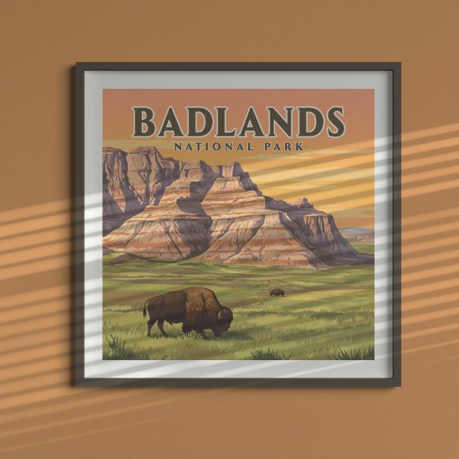 Vintager Badlands-Nationalpark Poster (Von Creator hochgeladen)