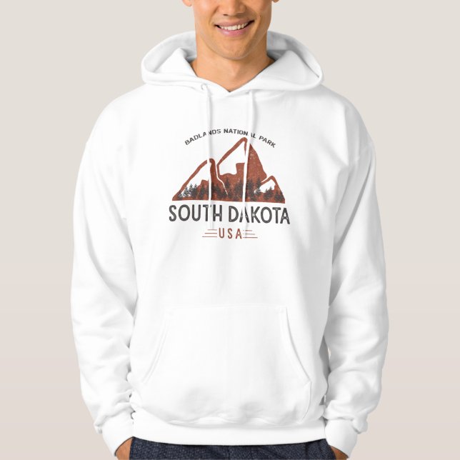 Vintager Badlands-Nationalpark Süd-Dakota Hoodie (Vorderseite)