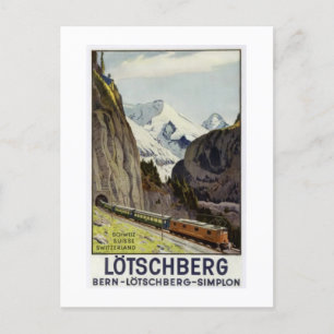 Vintager Bahnurlaub in der Schweiz Feiertagspostkarte