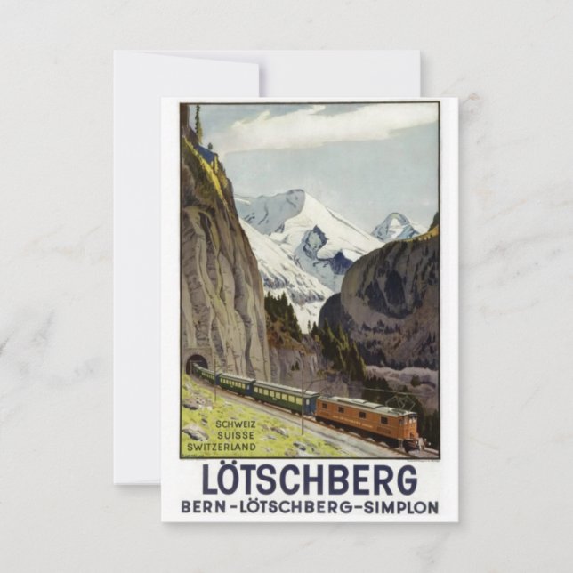 Vintager Bahnurlaub in der Schweiz Karte (Vorderseite)