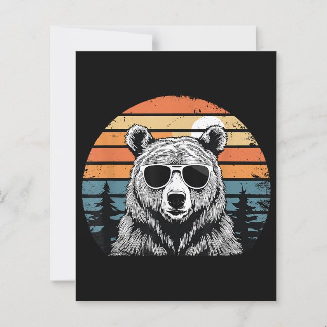 Vintager Bär mit Sonnenbrille (Vorderseite)