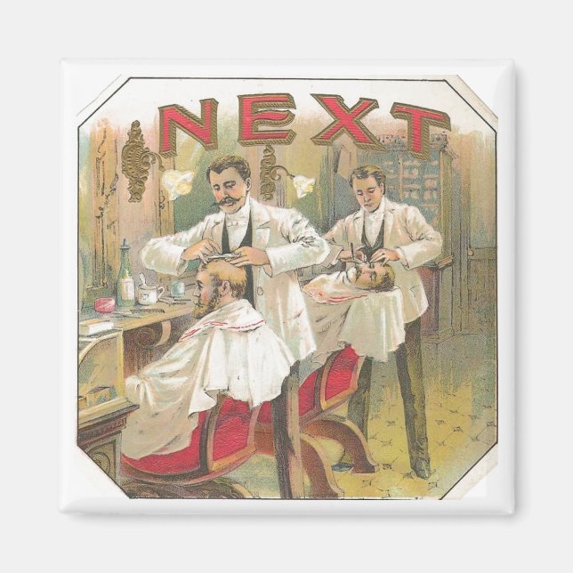 Vintager Barber Magnet (Vorne)