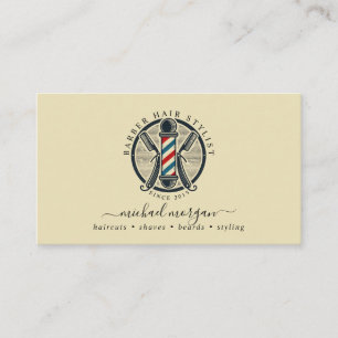 Vintager Barber Shop Hair Stylist Barber Visitenkarte