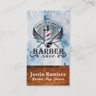 Vintager Barberstab Haarschnitte und Shaves Visitenkarte