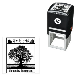 Vintager Bare Tree im Winter Ex Libris Buch Name Permastempel