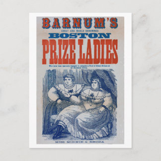 Vintager Barnum Circus Fat Ladys Side Show Freaks Postkarte