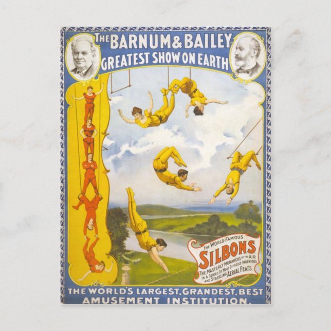 Vintager Barnum und Bailey Circus Postkarte (Vorderseite)