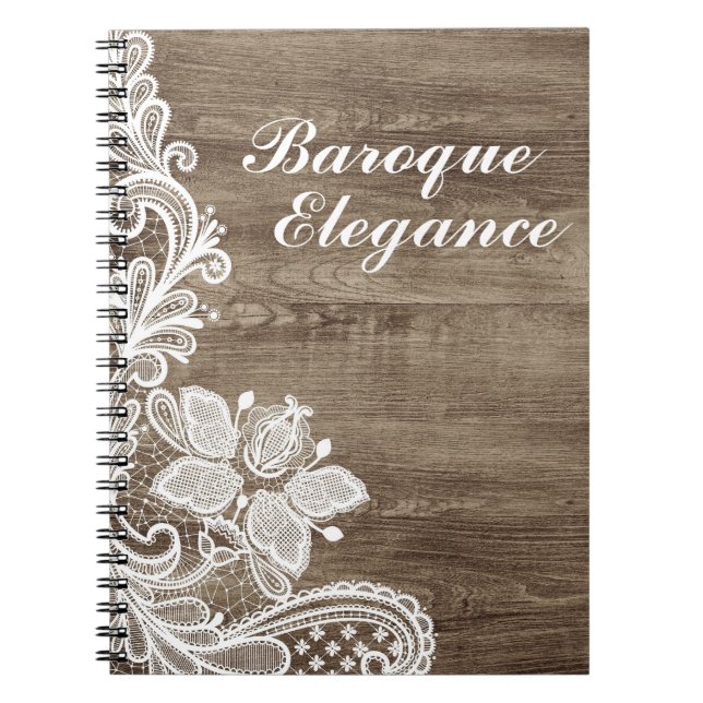 Vintager Barockstil auf rustikalem, elegantem Barn Notizblock (Vorderseite)