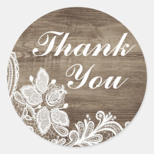 Vintager Barockstil auf rustikaler Eleganz Danke Runder Aufkleber