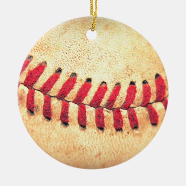 Vintager Basebalball Keramik Ornament (Vorne)