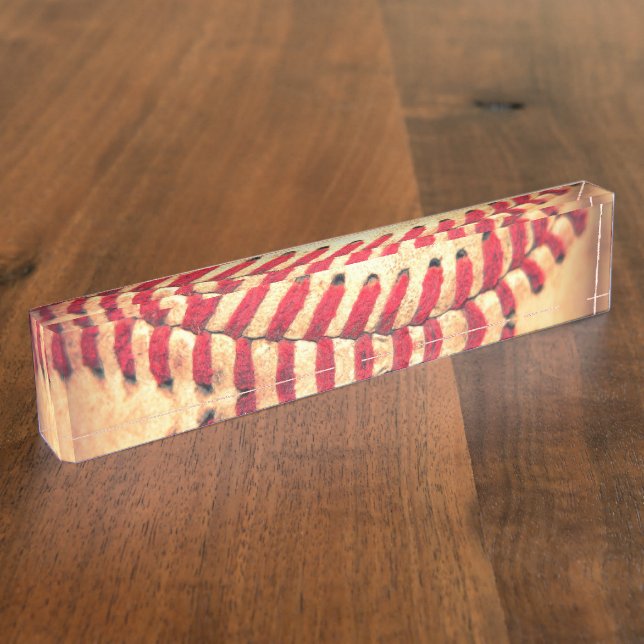 Vintager Basebalball Namensplakette (Seite)