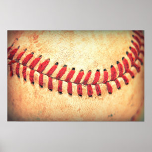 Vintager Basebalball Poster