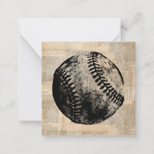 Vintager Baseball Art Illustration Newspaper Style Mitteilungskarte