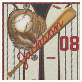 Vintager Baseball-Ball-Handschuhname und -nummer Stoff