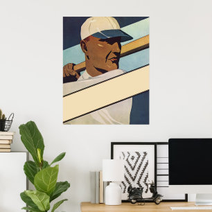 Vintager Baseball-Basketball, Stilkunst Poster